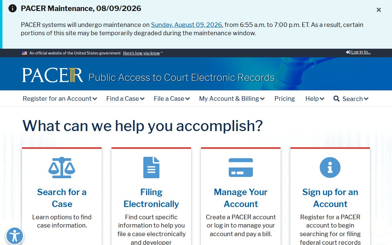 PACER federal case system distinguished from Halls criminal records