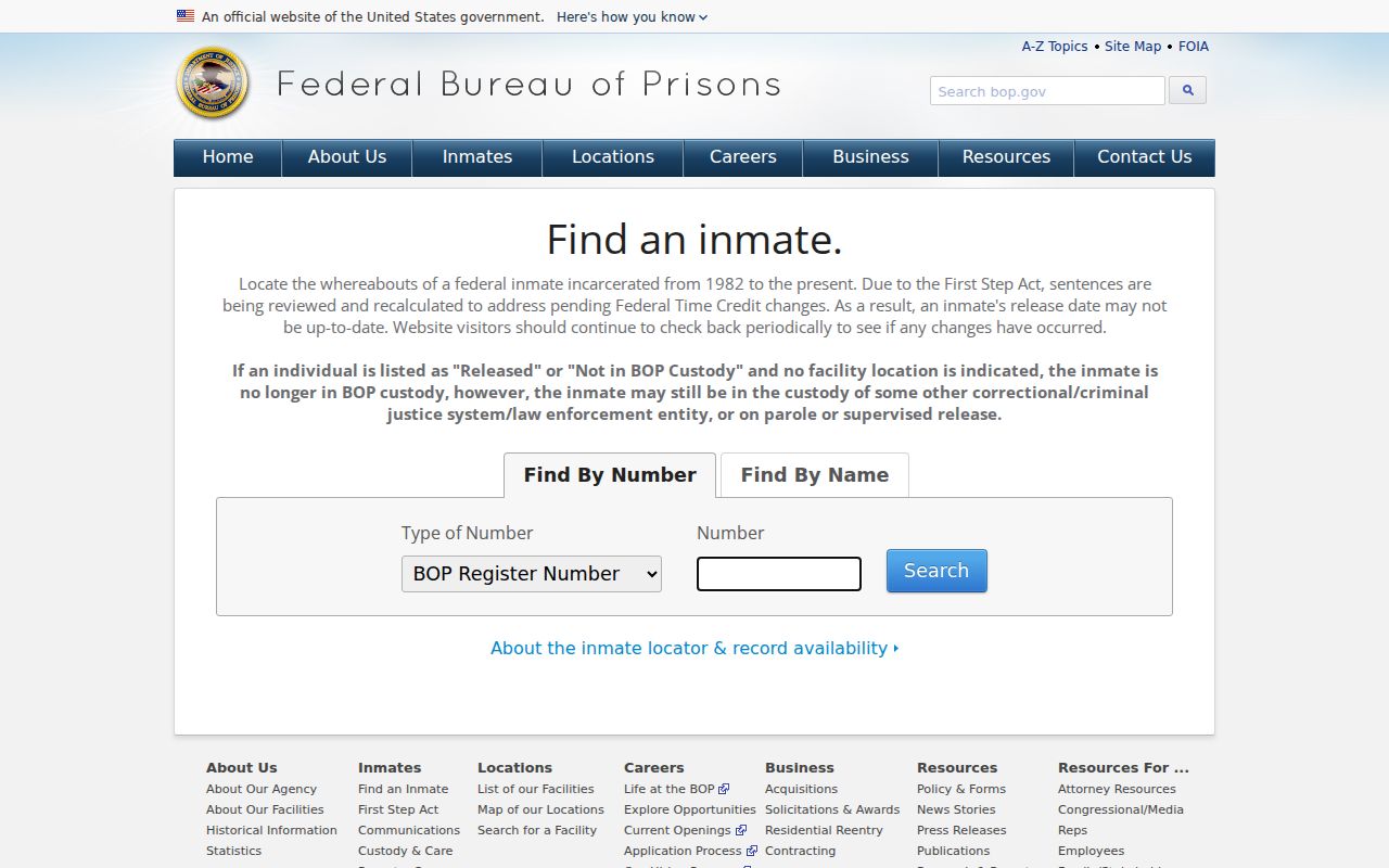 Ripley criminal records distinction from federal inmate locator